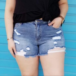 Judy Blue Distressed Decisions Shorts *RESTOCKED*
